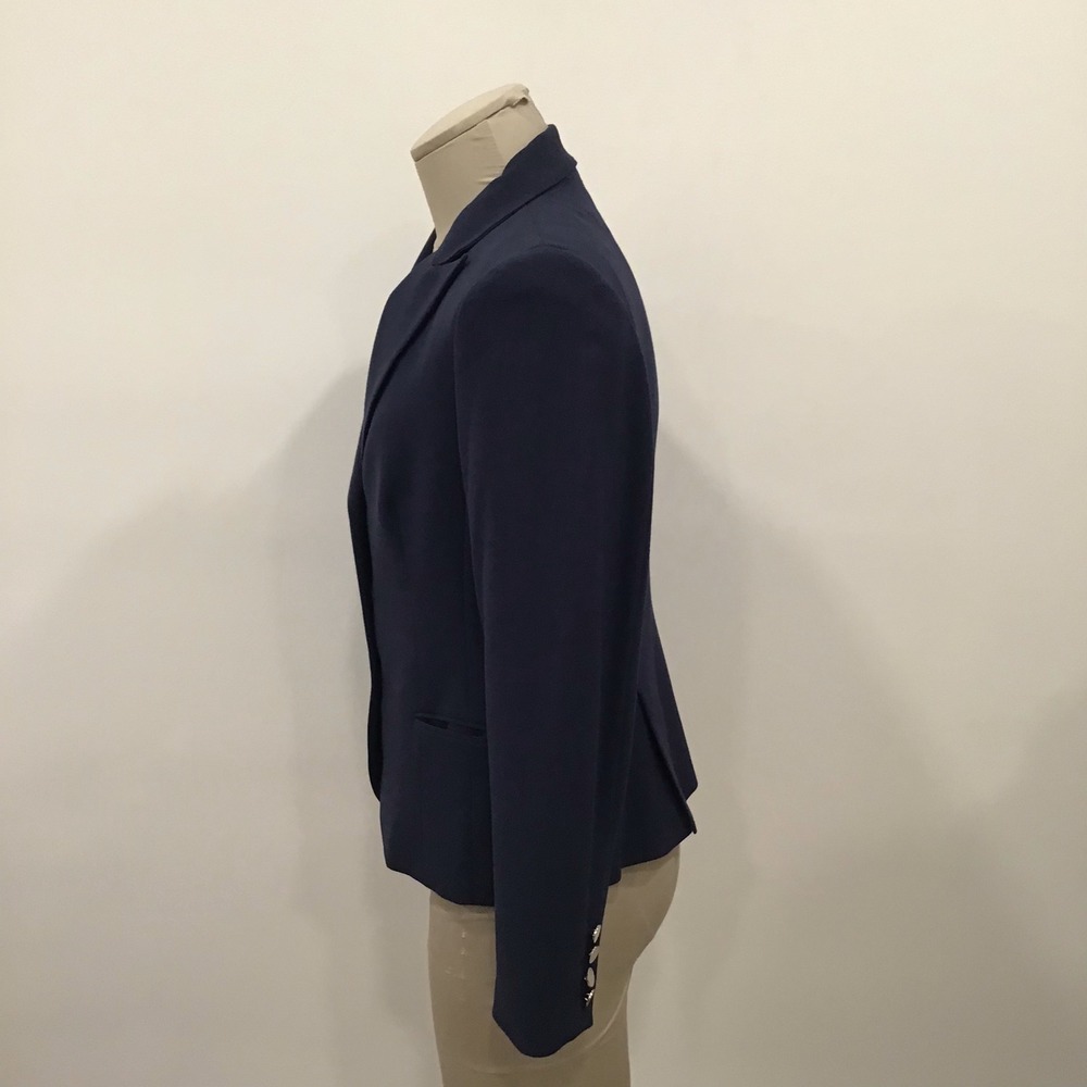 Tahari Blazer Womens Size M Navy Blue Tailored 3-Button Professional Jacket - Picture 2 of 14